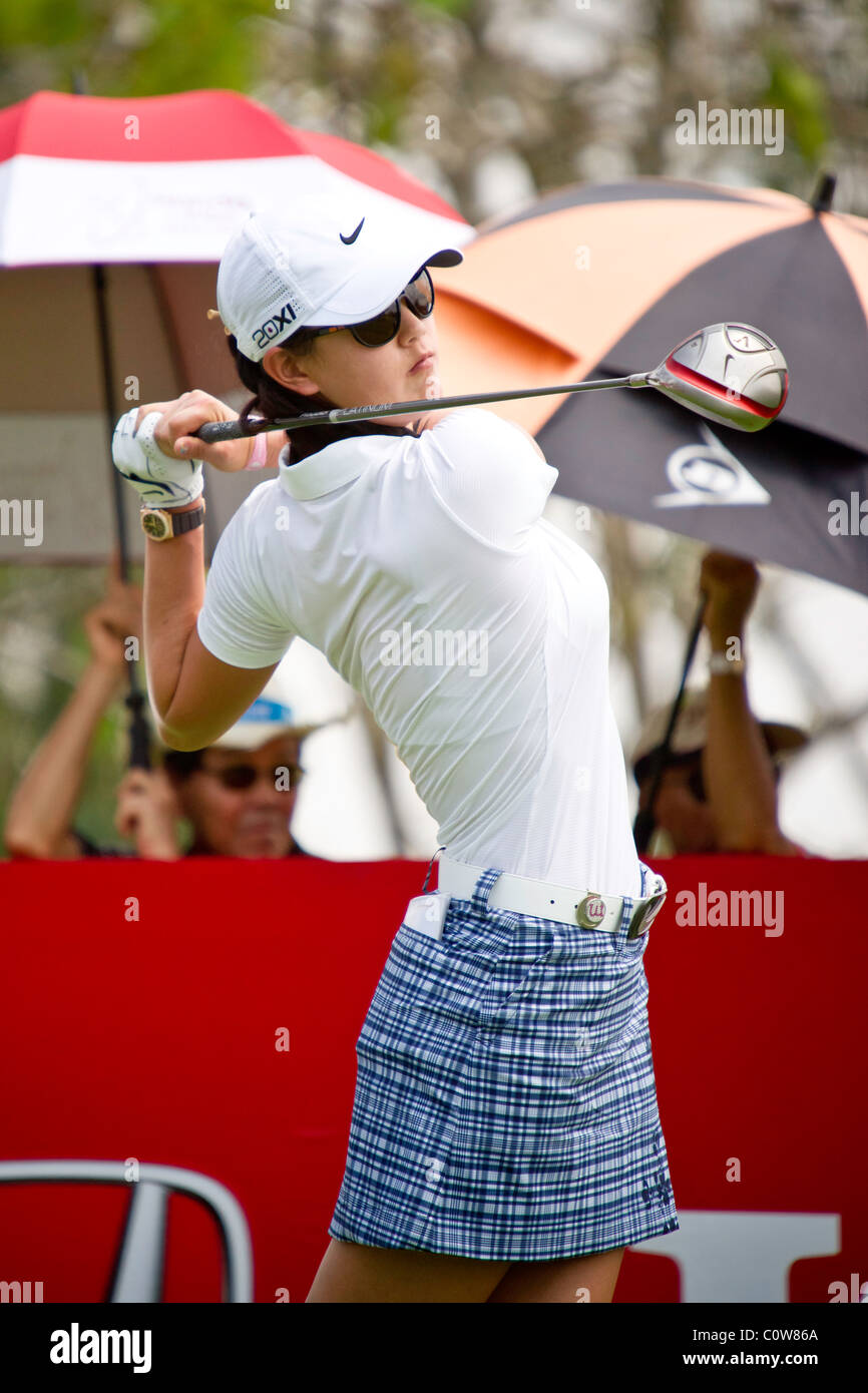Michelle Wie (USA) in action during Day 2 of Honda LPGA Thailand in Pattaya, Thailand Stock Photo