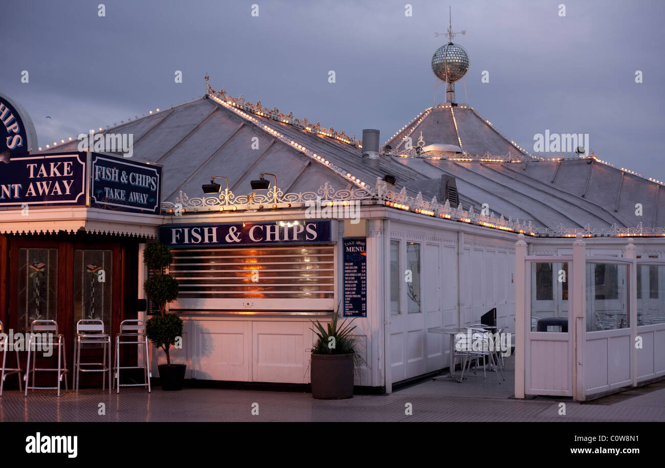 Fish & Chip Restaurant on Brighton Pier Stock Photo Alamy