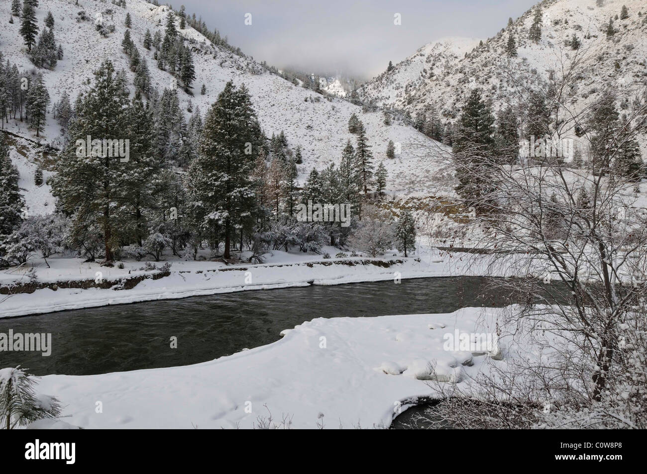 Salmon River, Winter, Snow, Salmon, Idaho Stock Photo Alamy