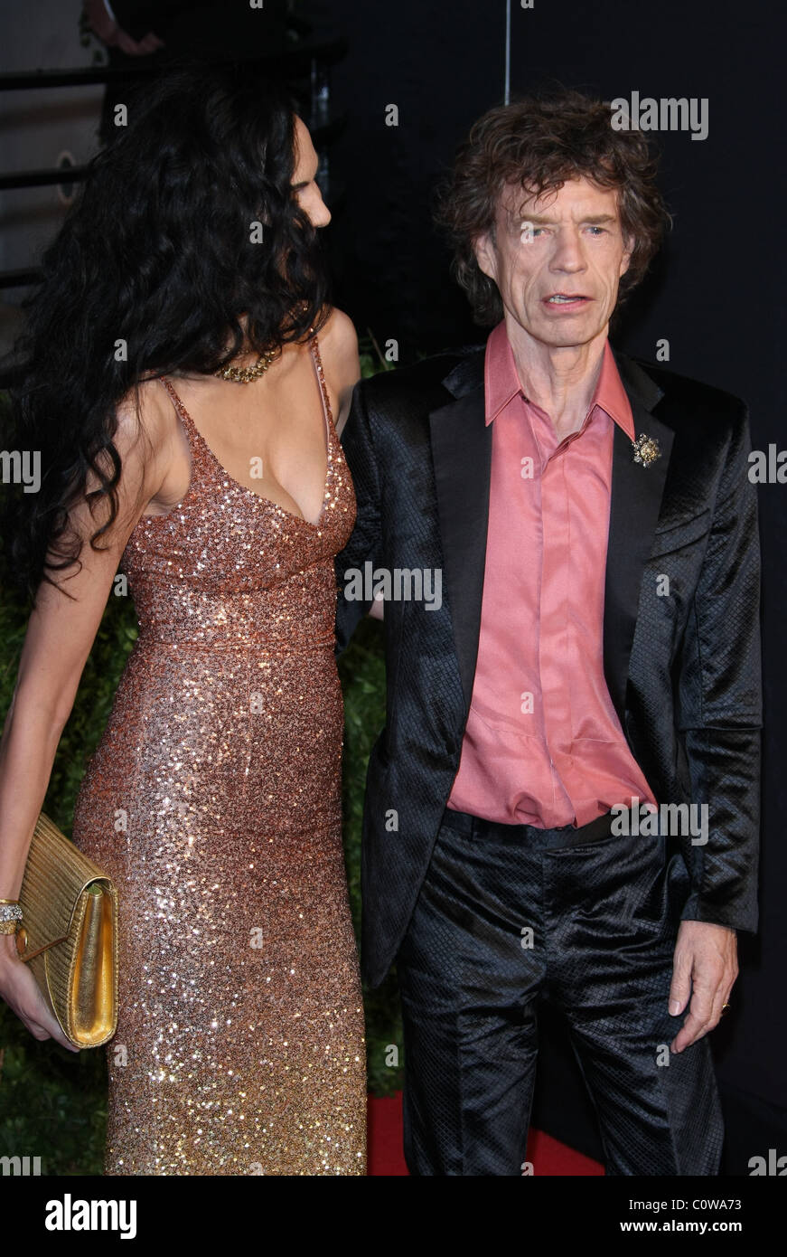 L'WREN SCOTT MICK JAGGER 2011 VANITY FAIR OSCAR PARTY LOS ANGELES