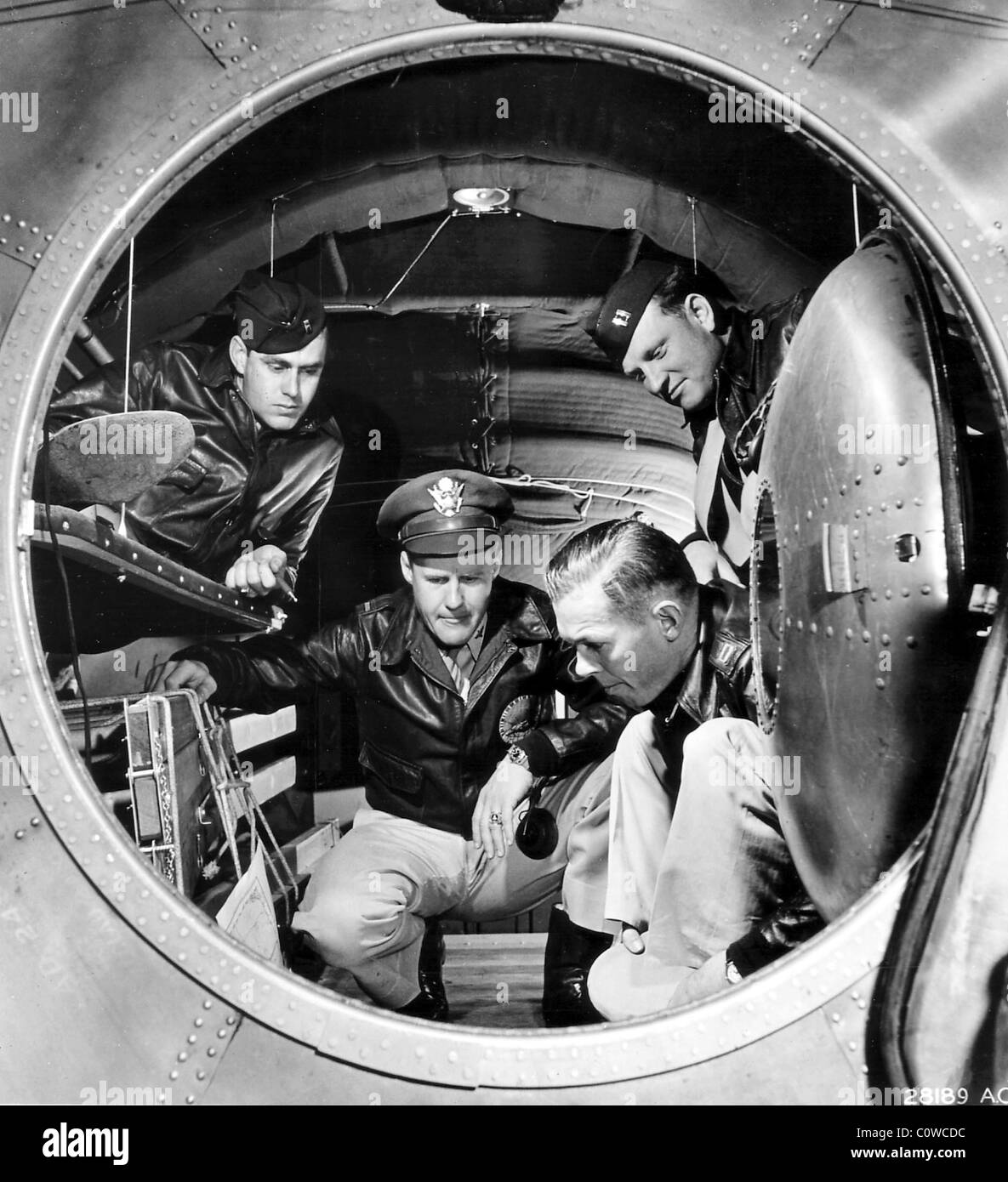 Interior photo of the B-29 Superfortress bomber. Stock Photo