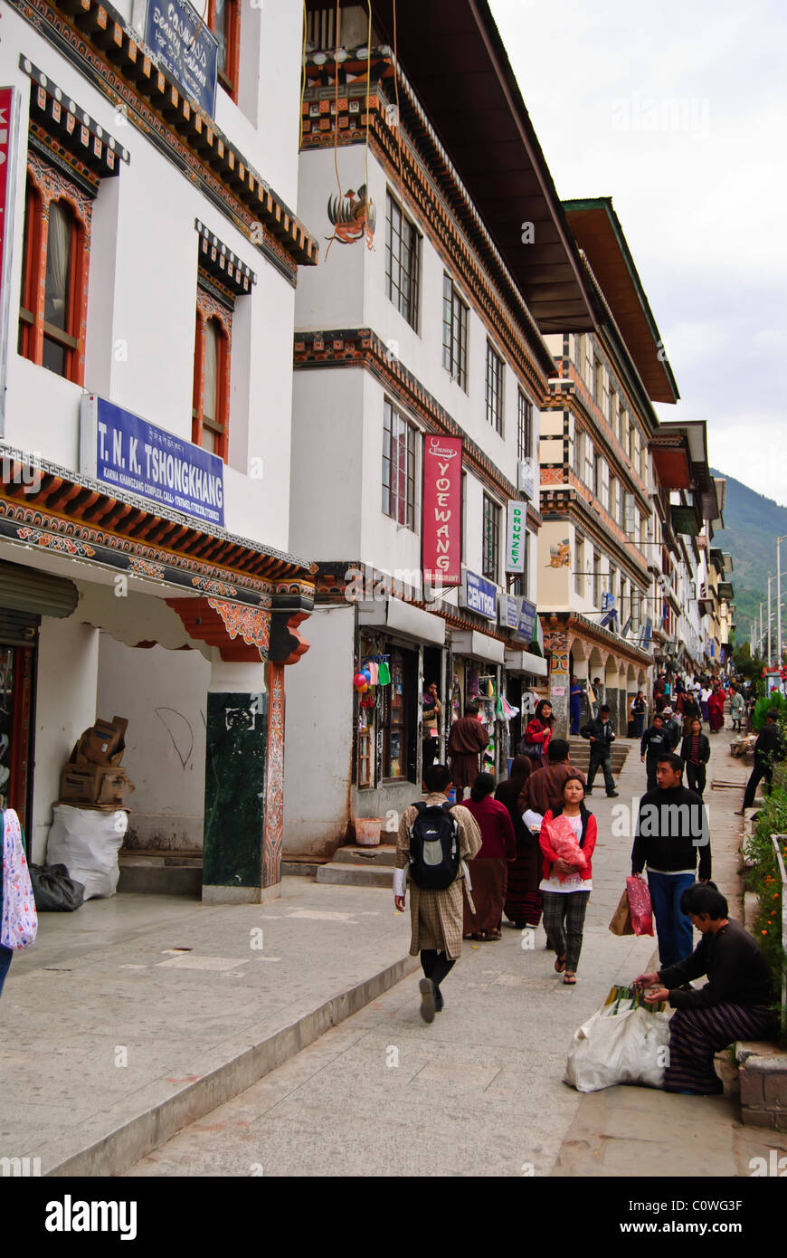 Thimphu, the capital city of Bhutan Stock Photo