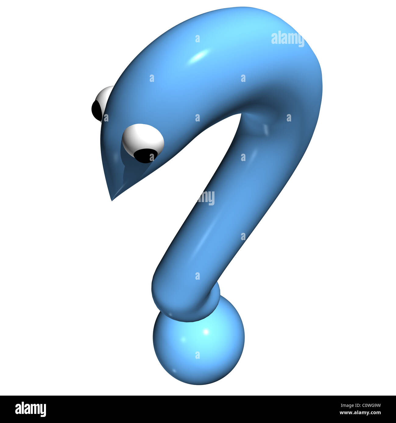 Question mark with eyes, 3d, a white background Stock Photo - Alamy