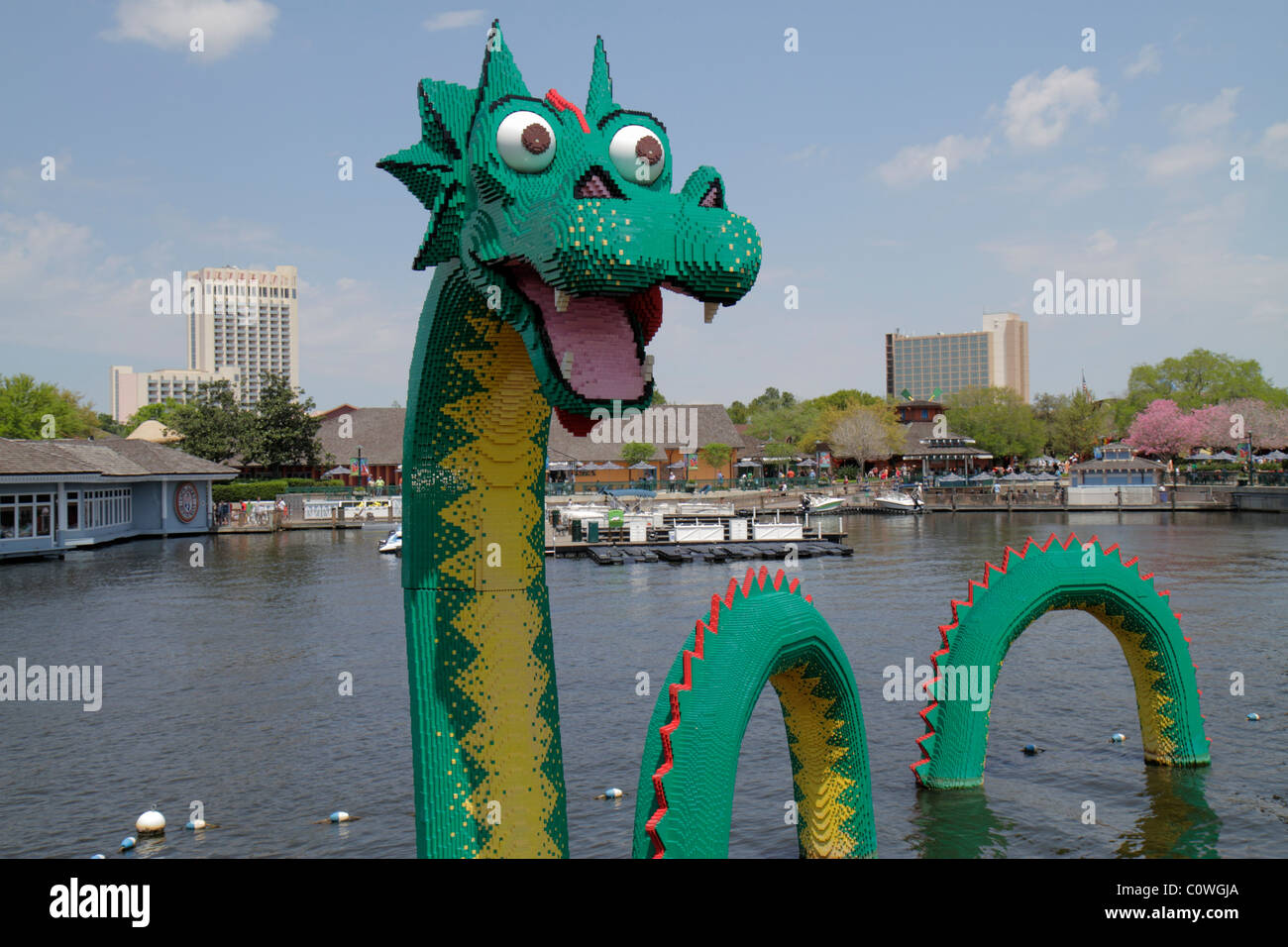 Orlando Florida,Lake Buena Vista,Downtown Disney Springs,dragon,LEGO Imagination Center,FL100412067 Stock Photo