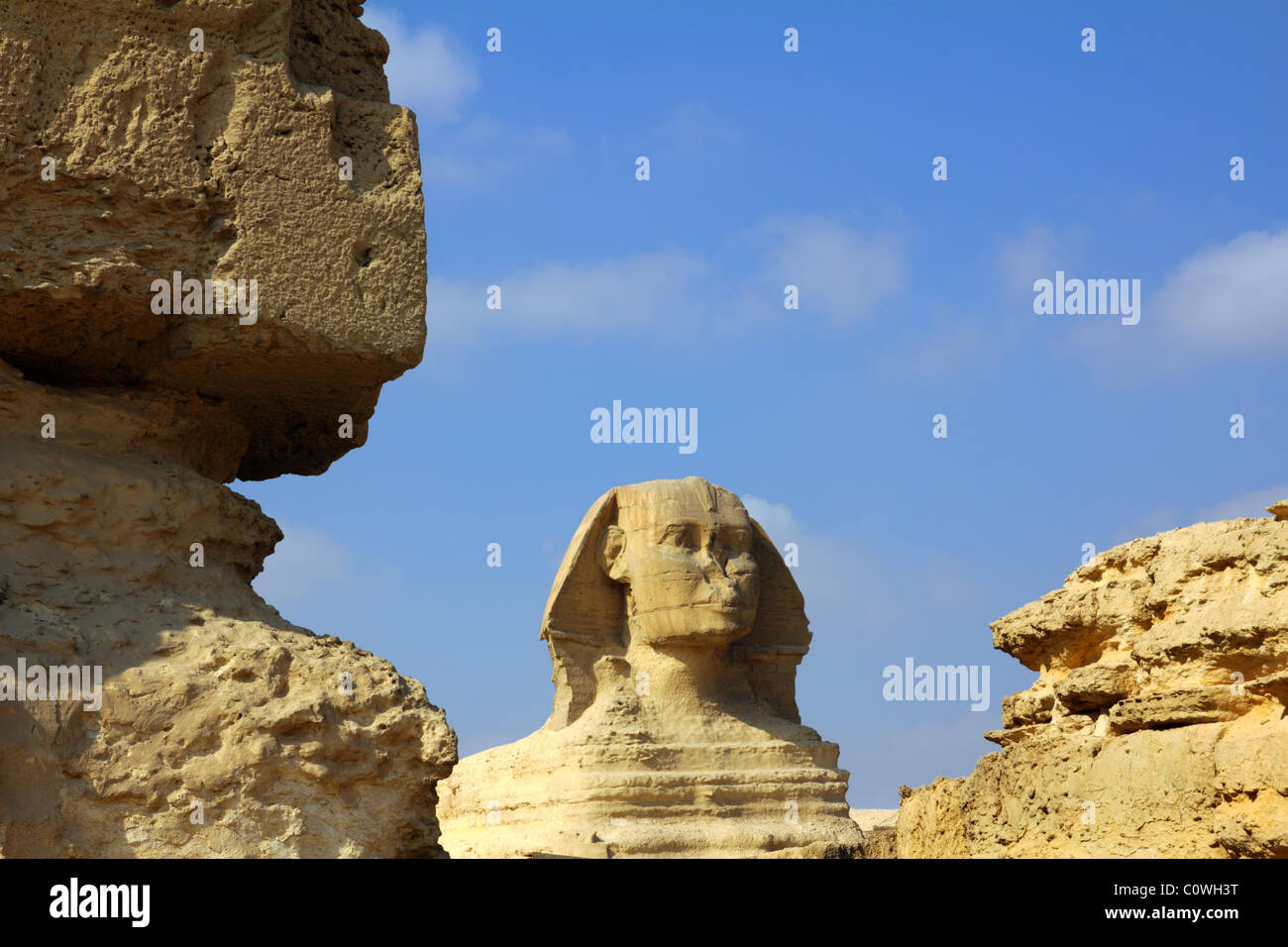 famous ancient egypt sphinx in Giza Cairo Stock Photo Alamy