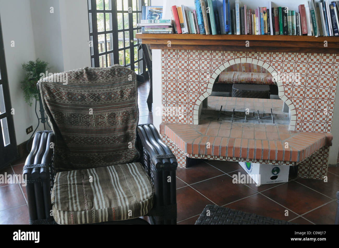 Room with armchair and stove, San Ramon Costa Rica Stock Photo