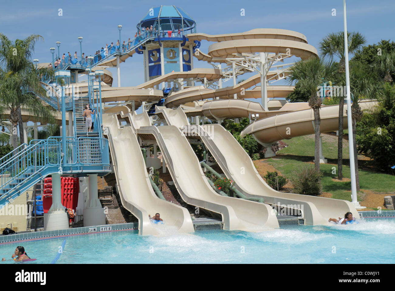 Orlando Florida,Wet'n Wild,water park,slide,FL100412151 Stock Photo