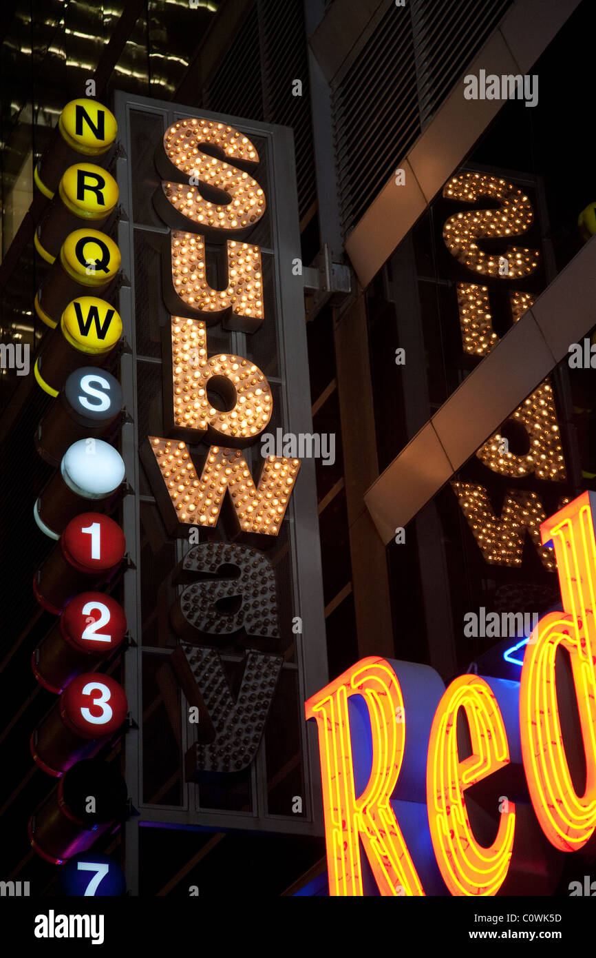 Subway neon sign hires stock photography and images Alamy