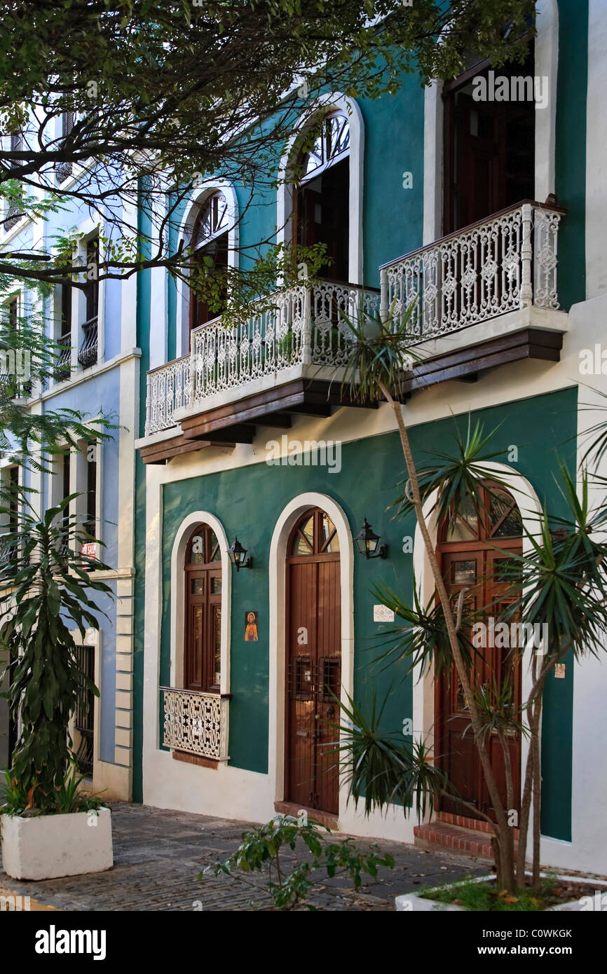 Usa, Caribbean, Puerto Rico, San Juan, Old Town, Colonial Architecture Stock Photo