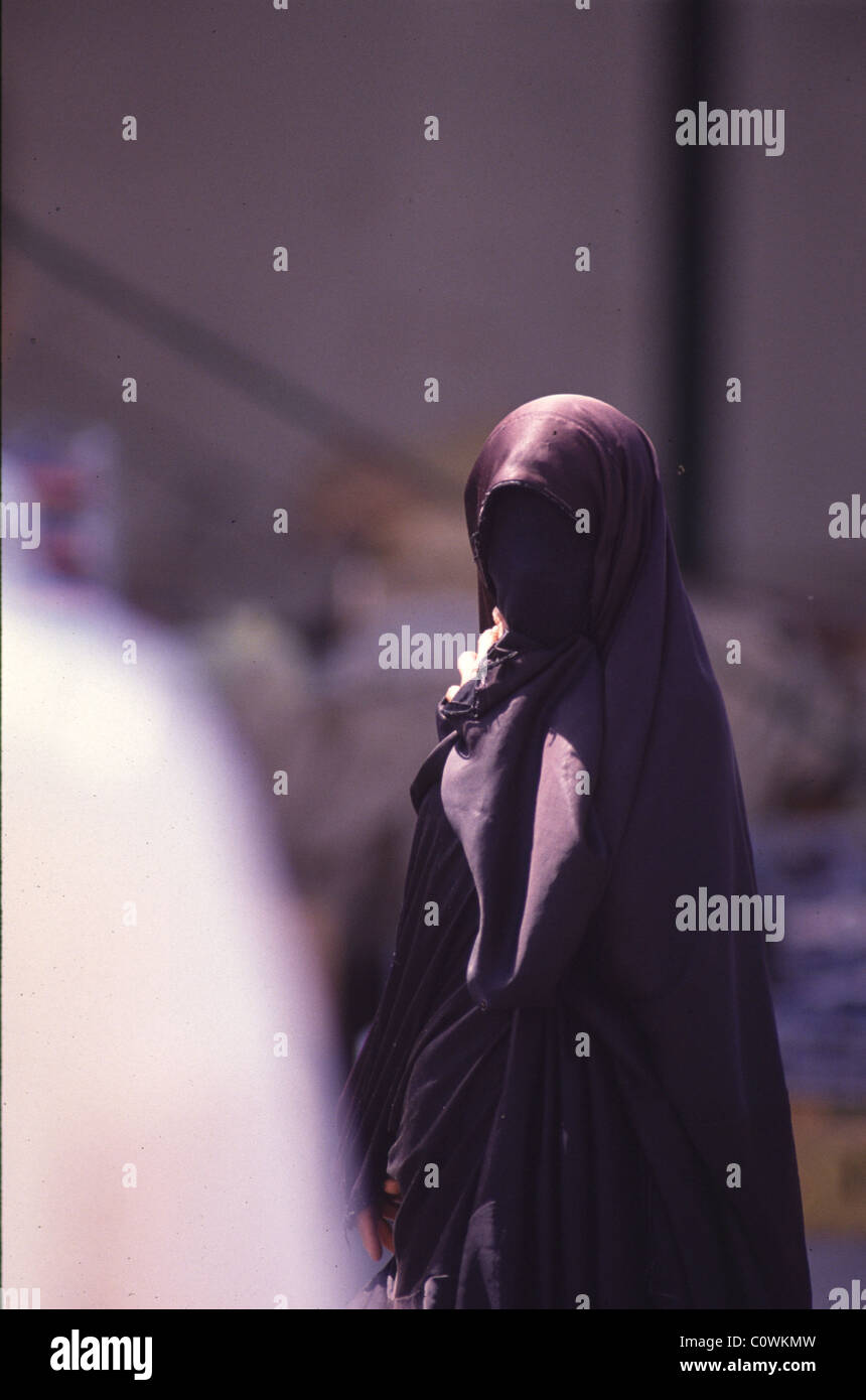 qatif, saudi arabia -- a saudi woman in the market. Stock Photo