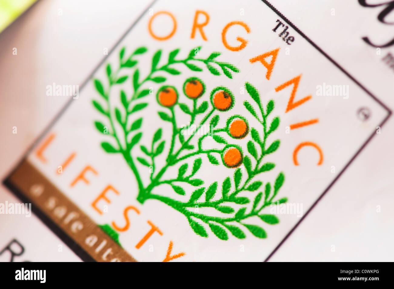 Organic lifestyle food label. India Stock Photo