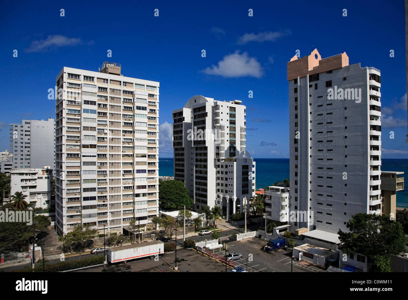 Usa, Caribbean, Puerto Rico, San Juan, Old Town, Condado Resort Area Stock Photo