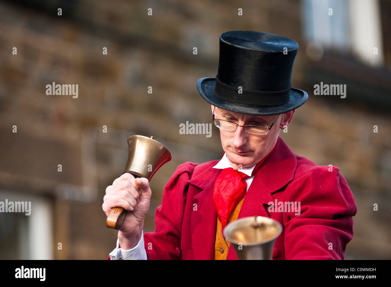 Bell Ringer Fun Fair handbell ringers in victorian dress at Masham Sheep Fair Stock Photo ...