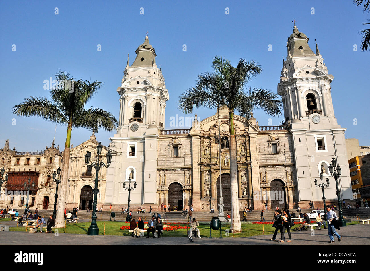 plaza Major cathedral Lima Peru Stock Photo