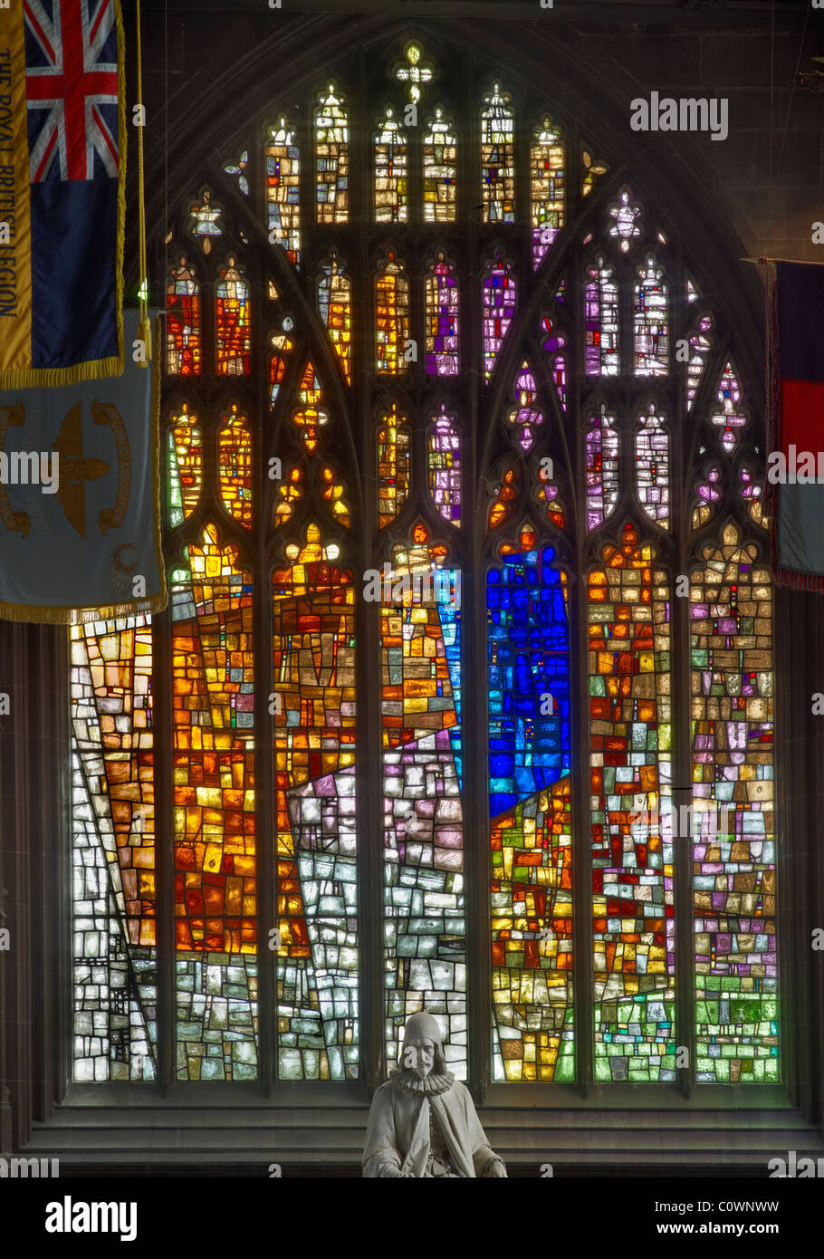 Manchester Cathedral Revelation Window Stock Photo