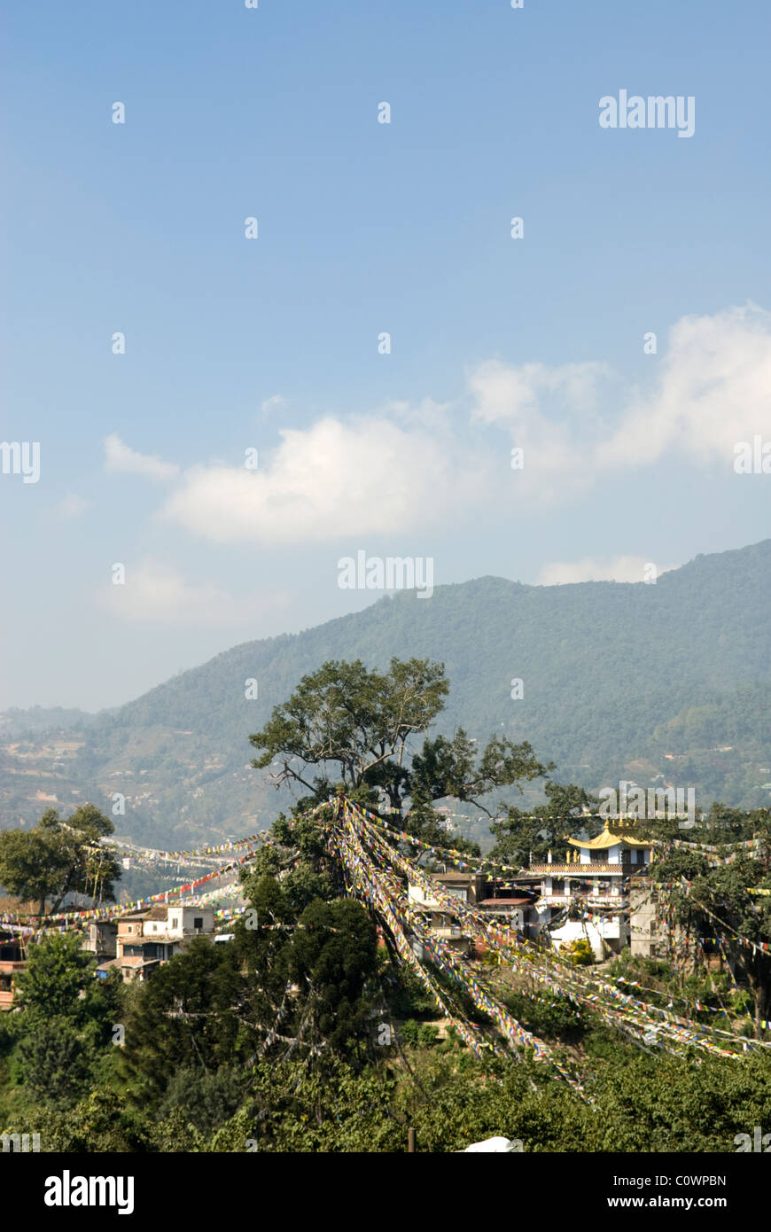 View of monasteries from Swayambhunath, Kathmandu, Nepal. Stock Photo