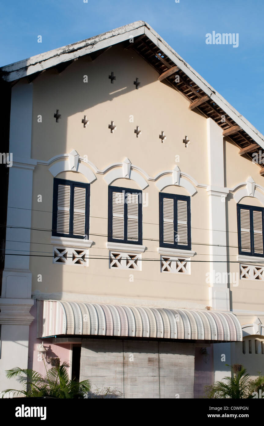 Restored House, Pakxe, Laos Stock Photo
