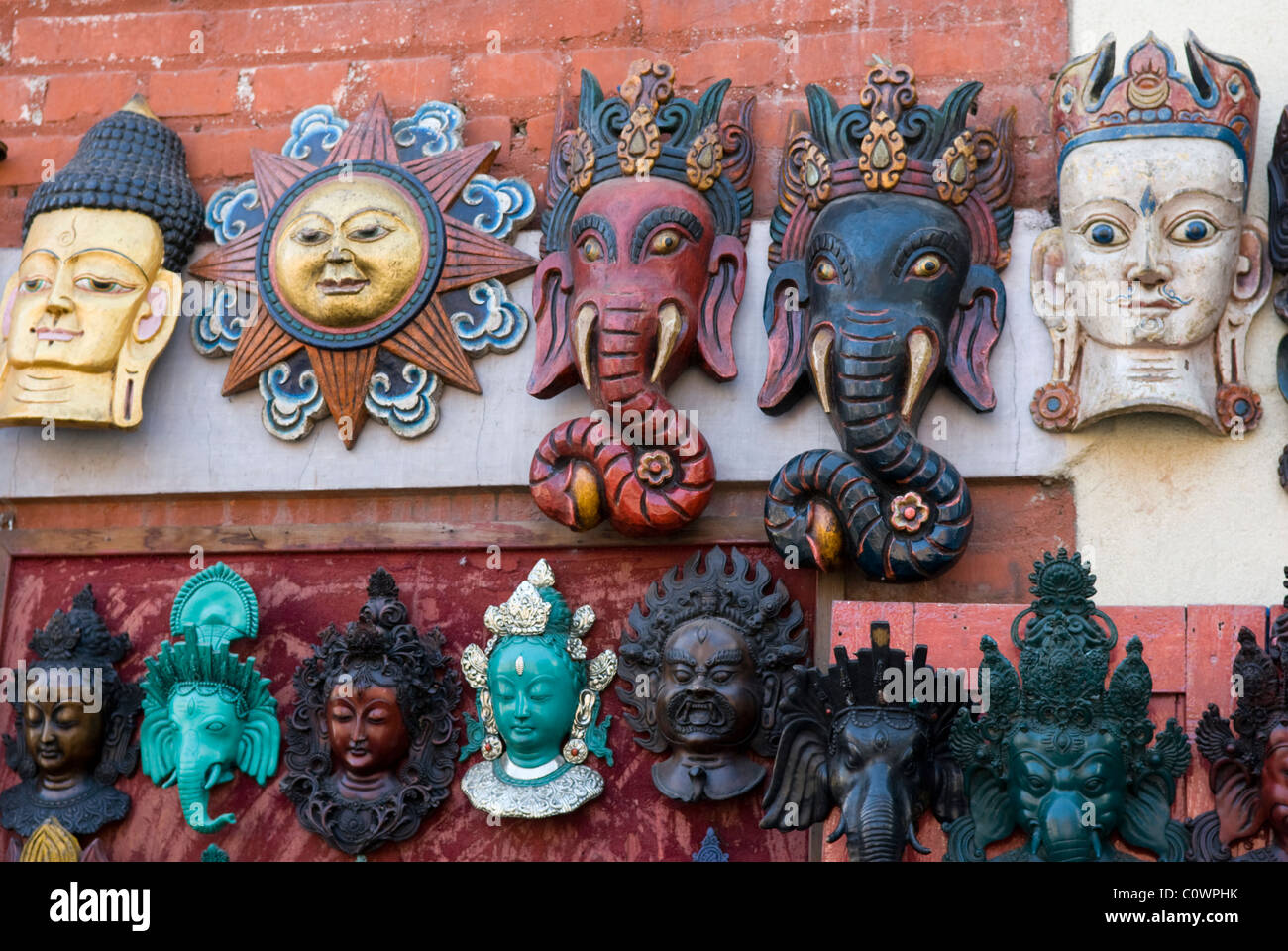 Masks at Swayambhunath, Kathmandu, Nepal Stock Photo Alamy
