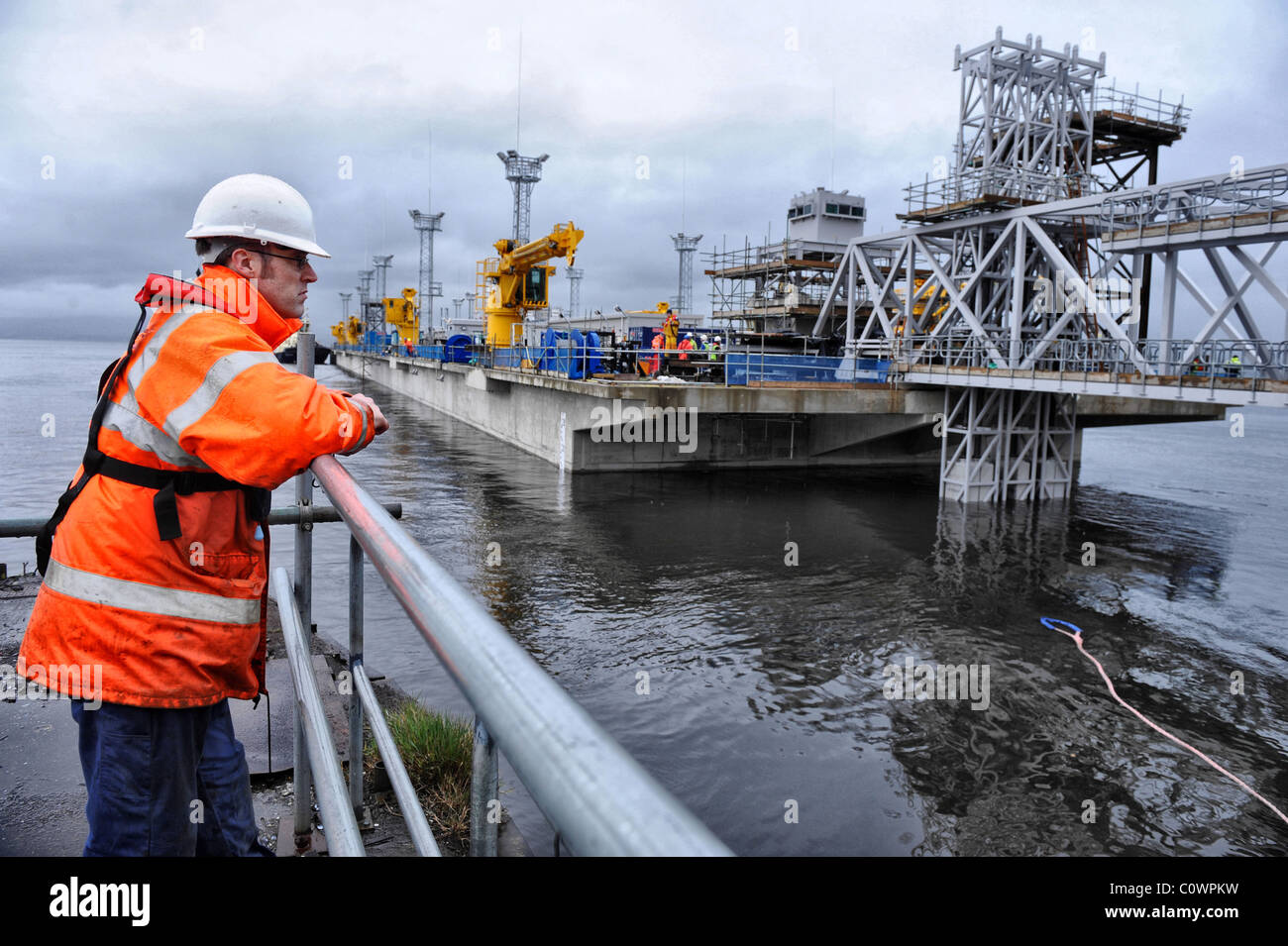Inchgeeen Dry Dock, floating jetty Greenock. New floating jetty for