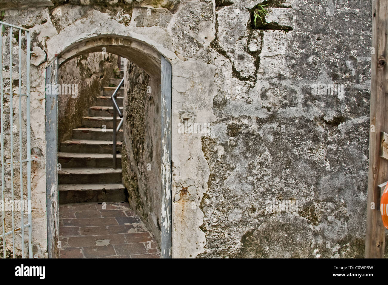 Stone doorway leading ot s stairway Stock Photo