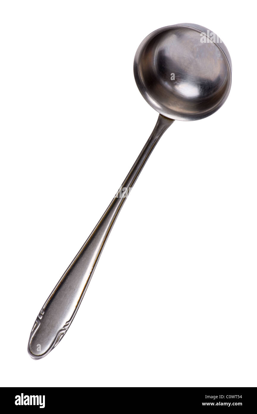 object on white - kitchen utensil ladle Stock Photo