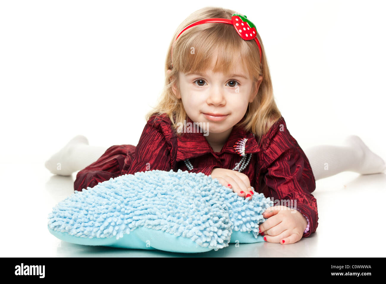 Portrait of a beautiful little girl isolated on white Stock Photo - Alamy