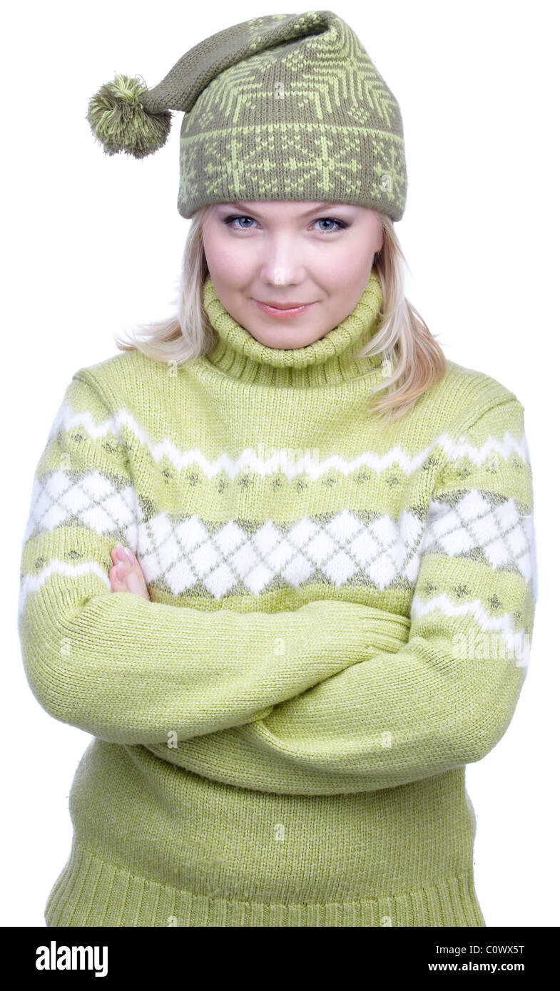 girl in warm clothes Stock Photo Alamy