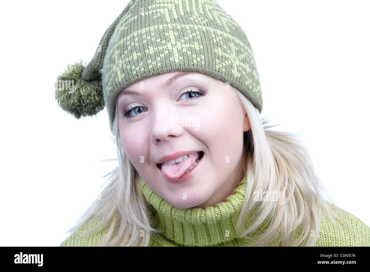 girl in warm clothes Stock Photo