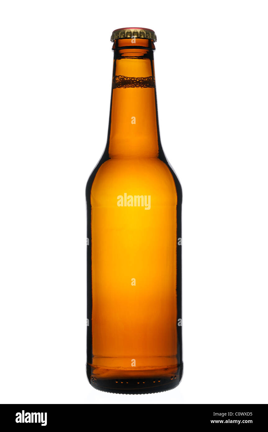 Beer Bottle, Cut Out. Stock Photo