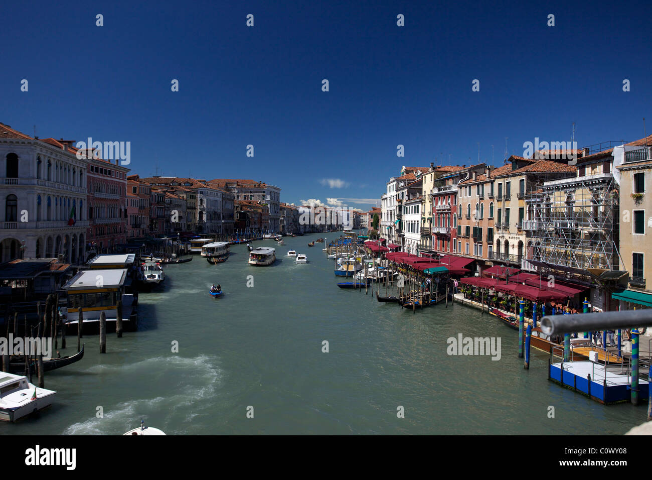 River Venice in Venice italy as seen from the Ponte Rialto (Rialto Bridge) Stock Photo