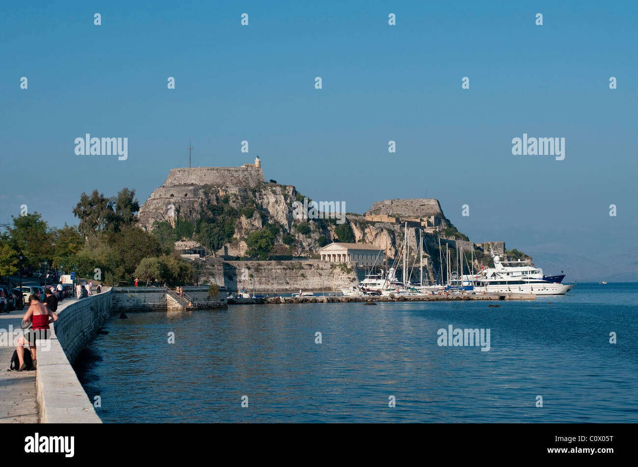 Seafront by Venetian Fort, Corfu Town, Corfu, Greece Stock Photo - Alamy