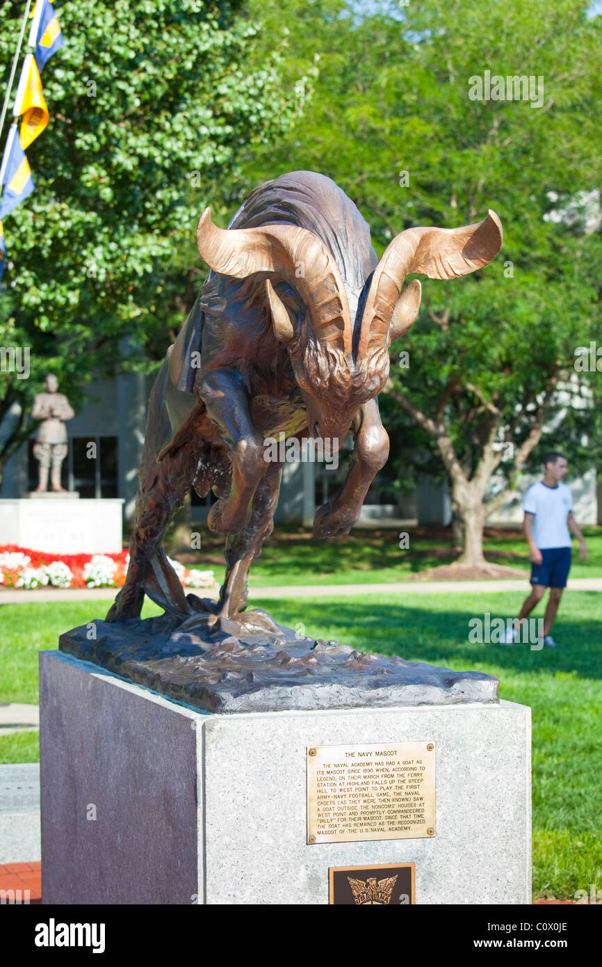 UNSA Mascot statue, US Naval Academy, Annapolis, Maryland Stock Photo