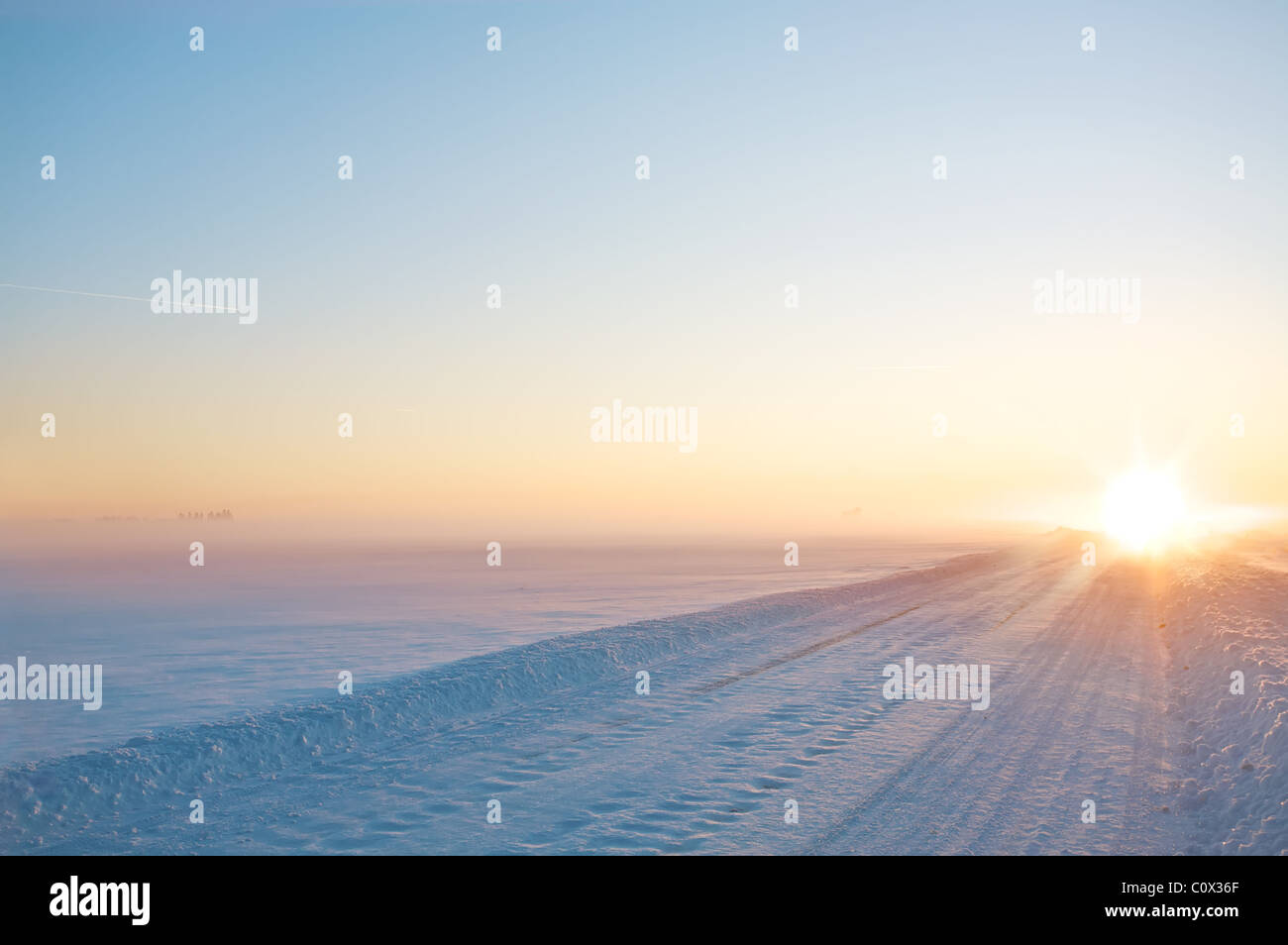 Winter highway Stock Photo