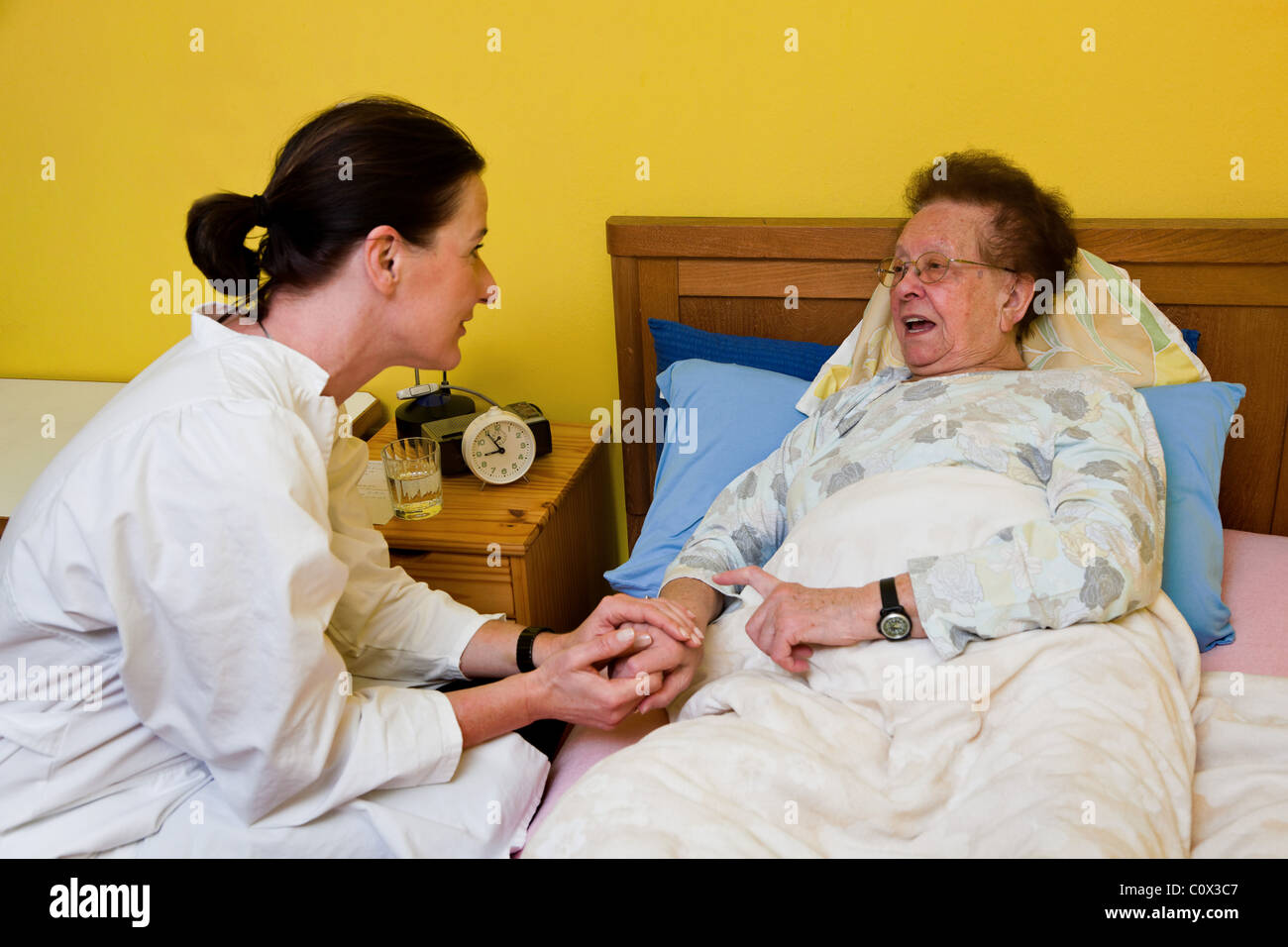 Ill senior citizen Stock Photo