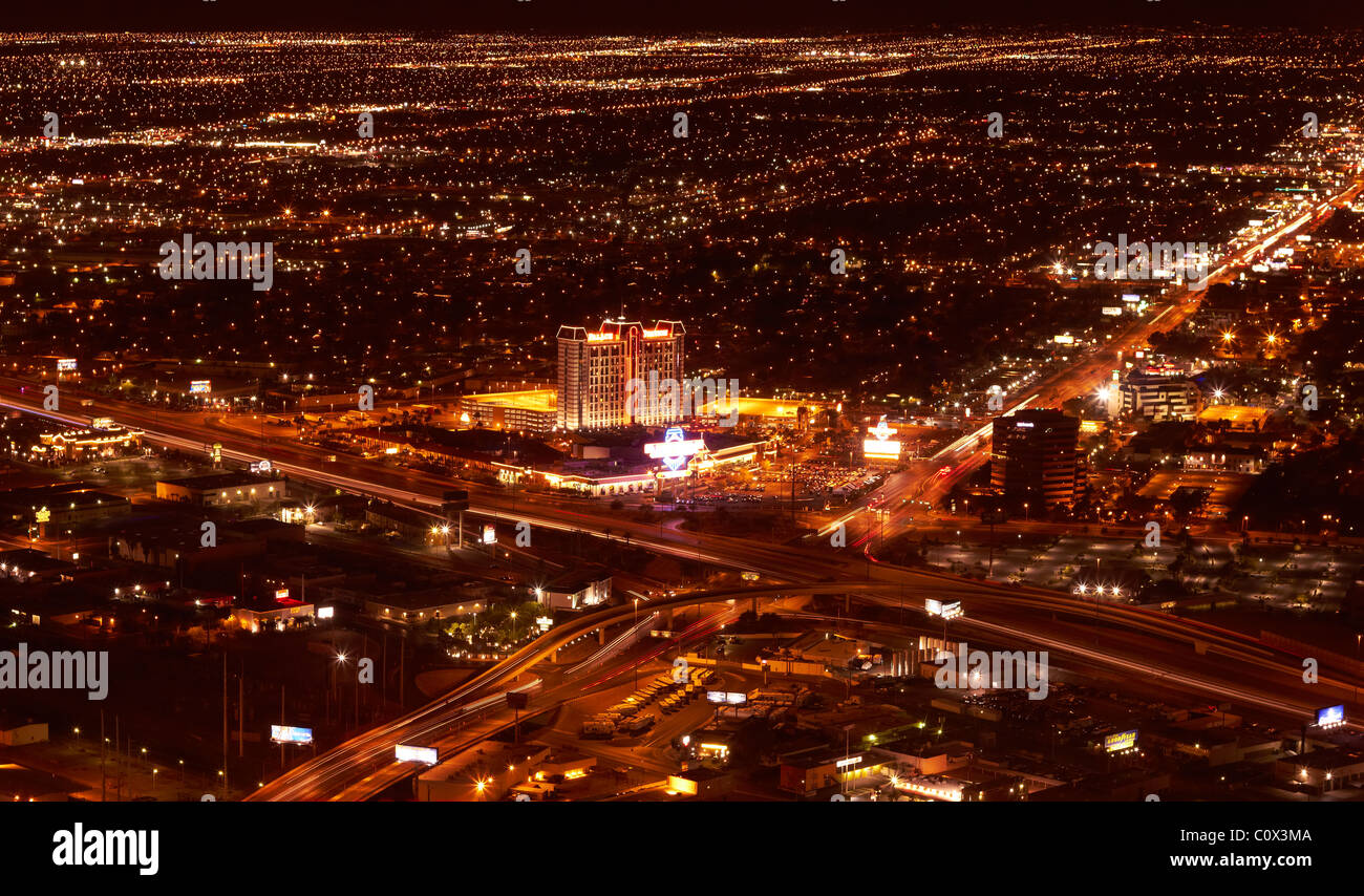 Las Vegas - Night Scene - Shot from Stratosphere Stock Photo