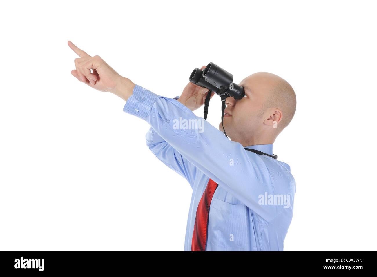 Businessman looking through binoculars Stock Photo Alamy
