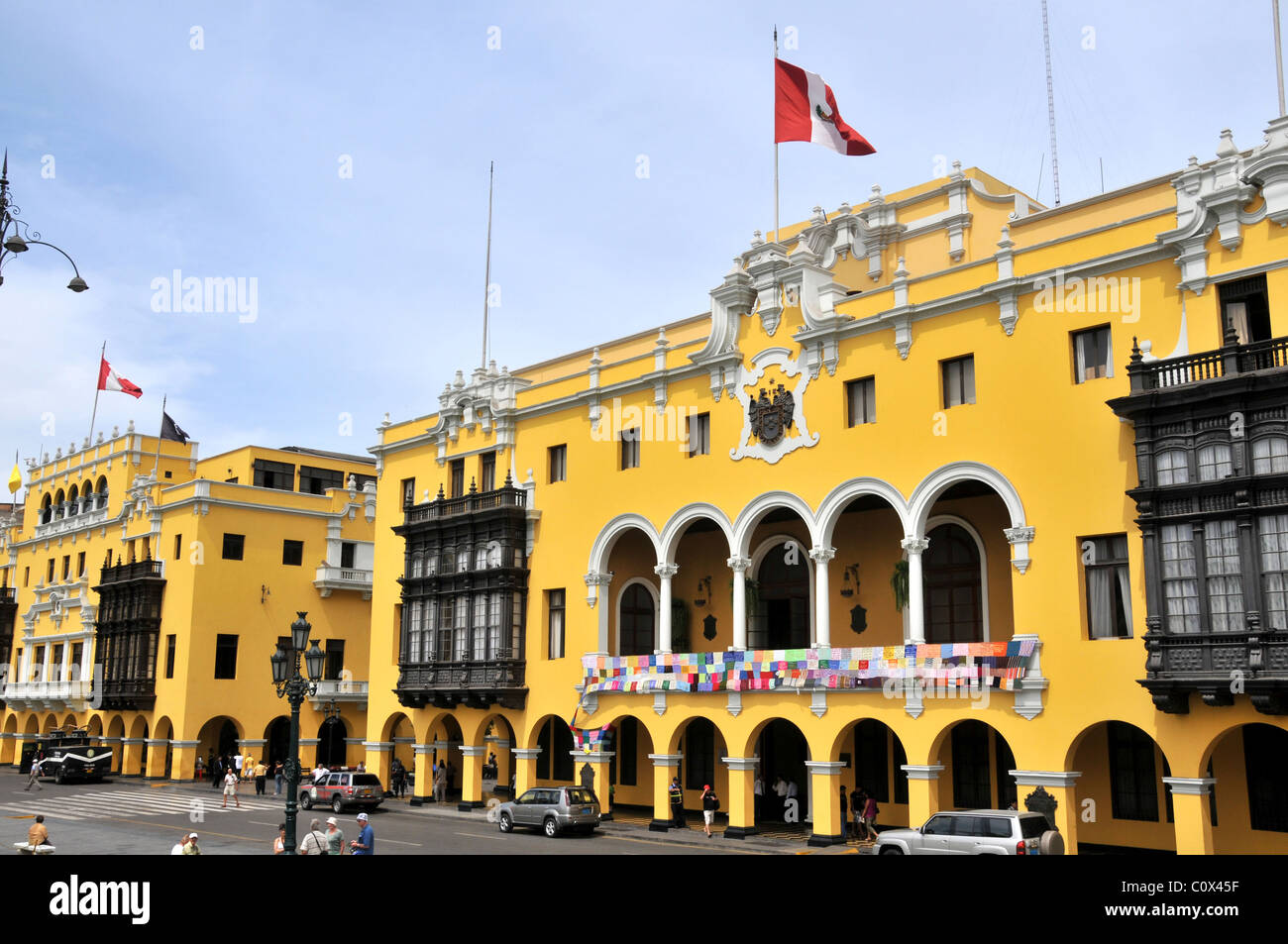 Plaza Mayor city hall Lima Peru Stock Photo