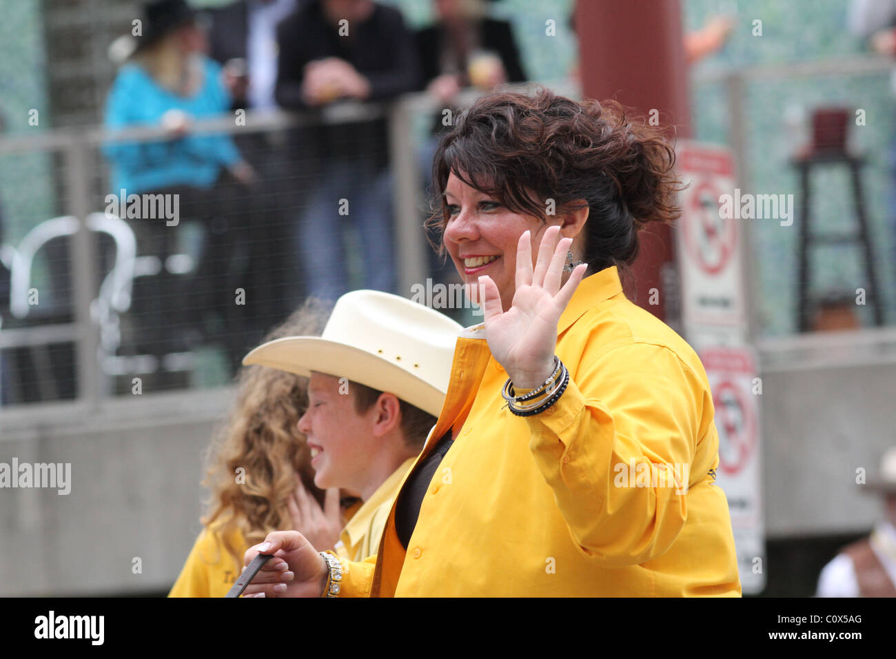 Cow girls are riding. Stock Photo