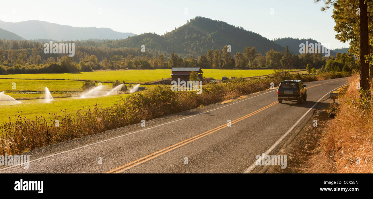 North Applegate Road in Applegate Valley, OR Stock Photo