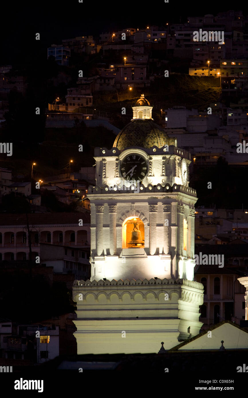 Clock Tower in Old Town at Night Quito, Ecuador Stock Photo Alamy
