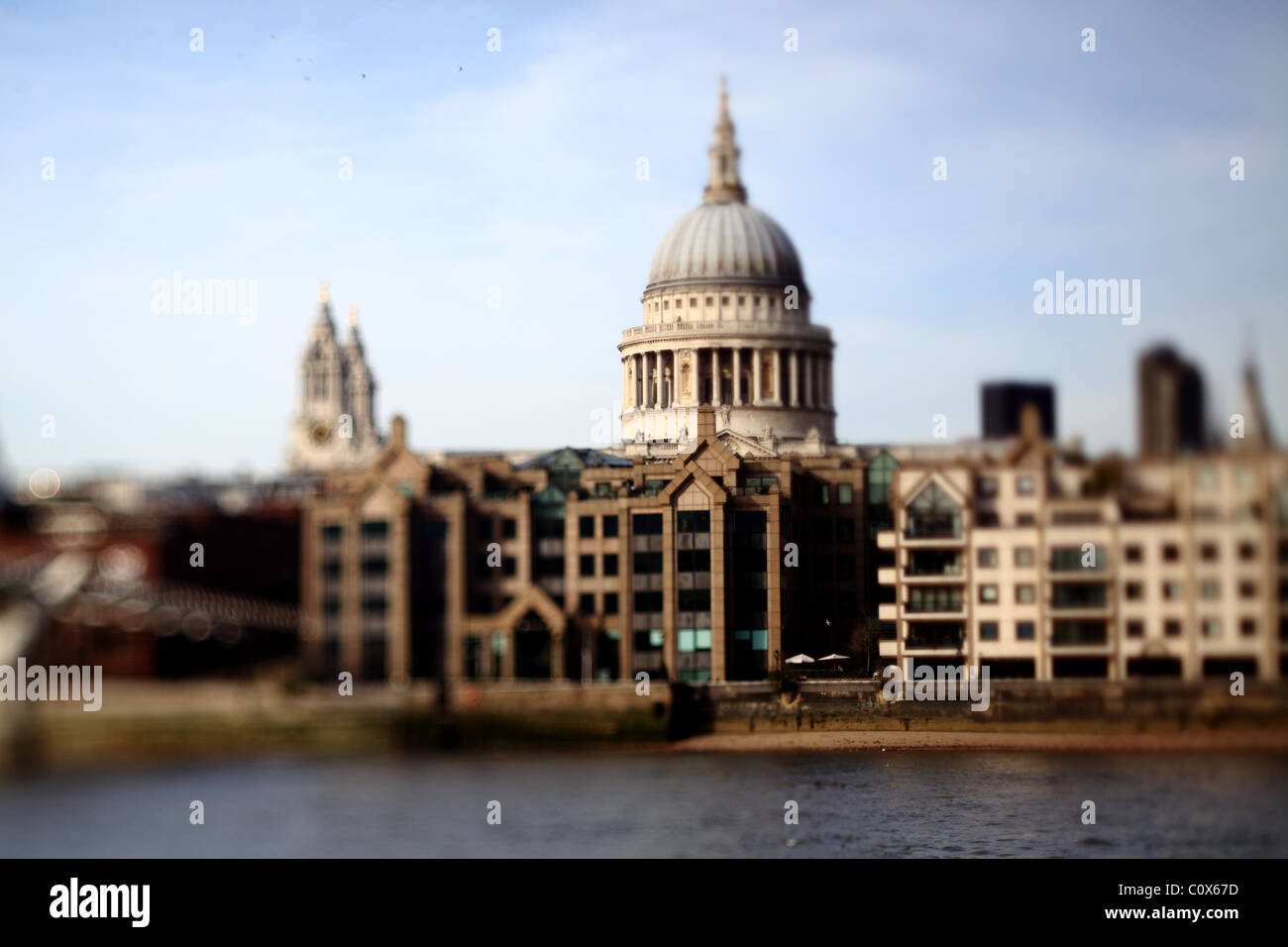 London's iconic Saint paul's cathedral view taken with tilt shift lens Stock Photo