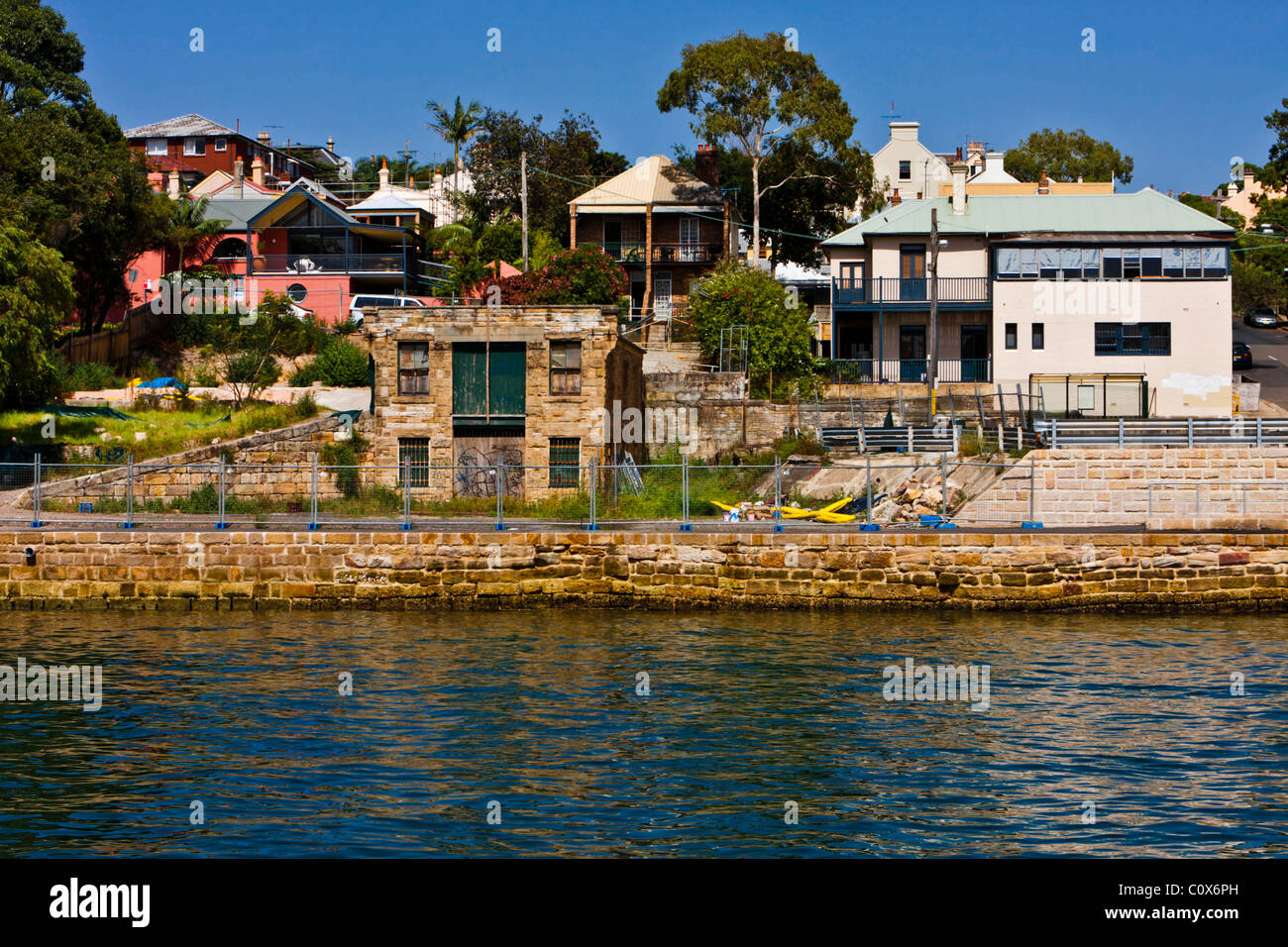 An old Sandstone cottage built on the harbourside at Balmain, NSW,  Australia Stock Photo - Alamy