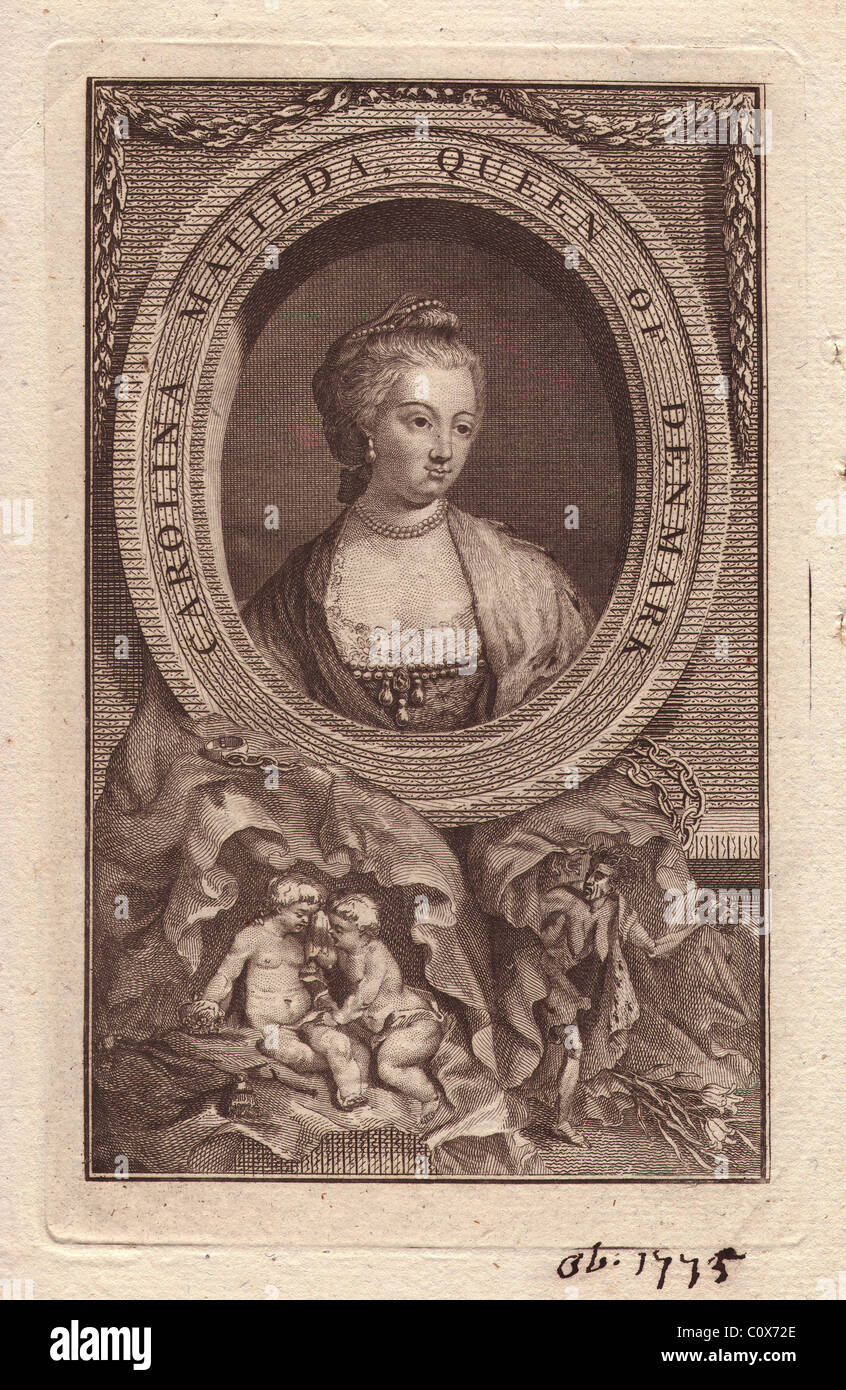 Queen Carolina Matilda (1751-1775) of Denmark and Norway. Stock Photo