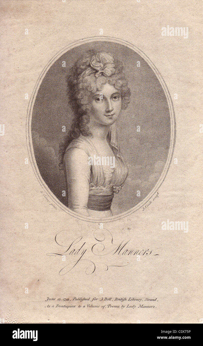 Lady Catherine Rebecca Manners (1766-1852), Irish poet and critic, wife of Lord Huntingtower, Baronet of Hanby Hall. Stock Photo