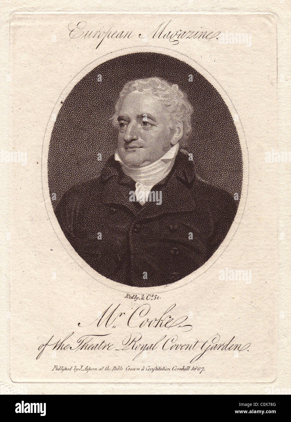 Mr. George Frederick Cooke (1756-1812), of the Theatre Royal Covent Garden. Stock Photo