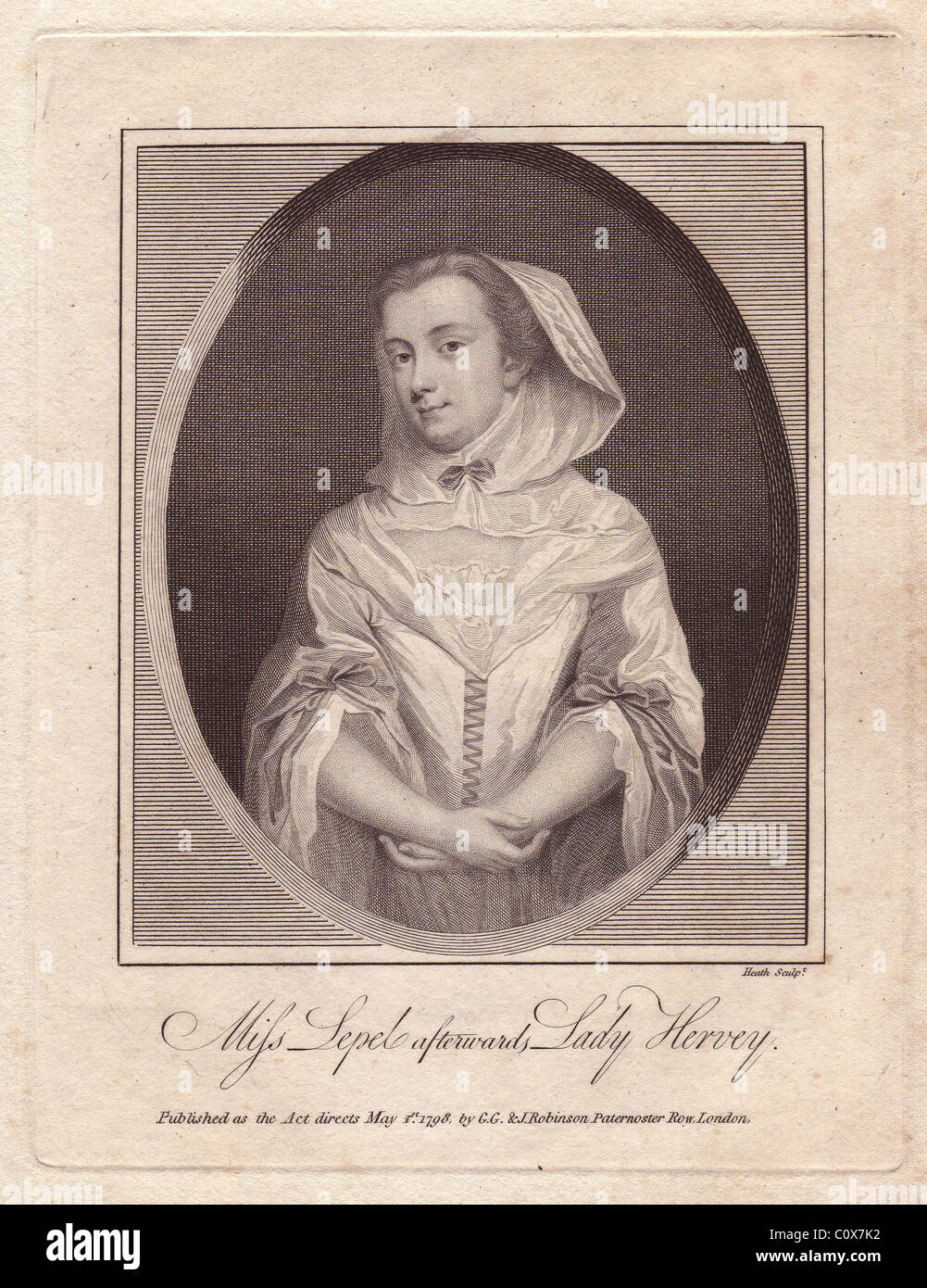 Miss Mary Lepel (1700-1768), maid of honour to the court of George I, a famous beauty and conversationalist, later Lady Hervey. Stock Photo