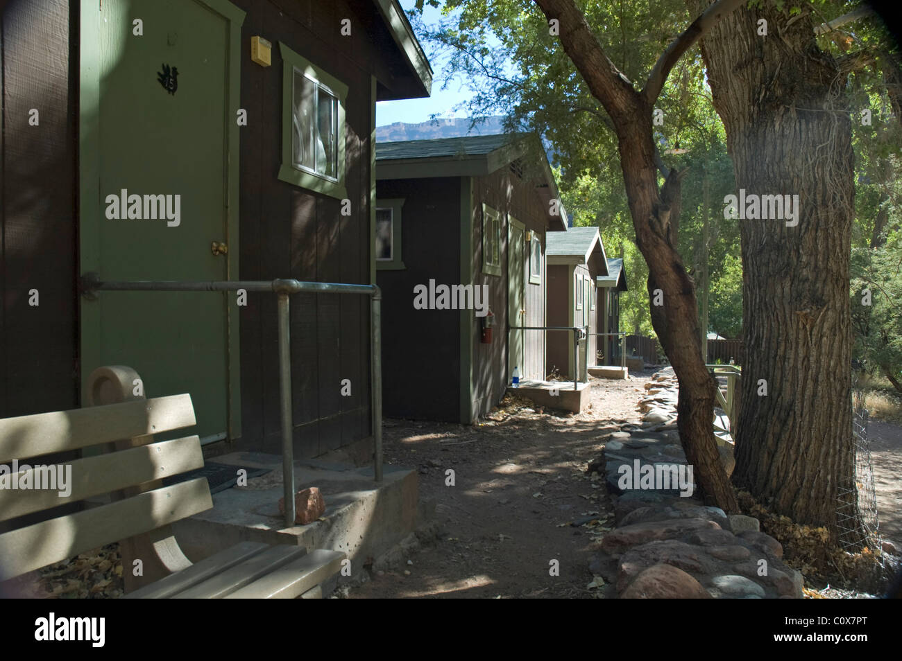 A Row Of Rental Cabins At Phantom Ranch In Grand Canyon National