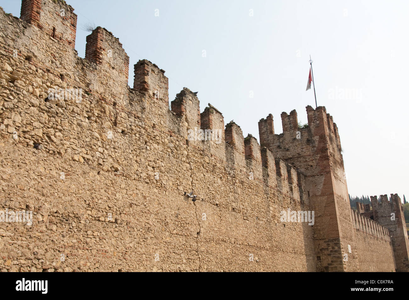 Castle wall in Italy on sky background Stock Photo Alamy