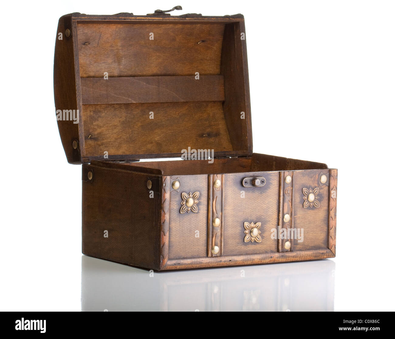 Opened Small Treasure Chest Stock Photo, Picture and Royalty Free
