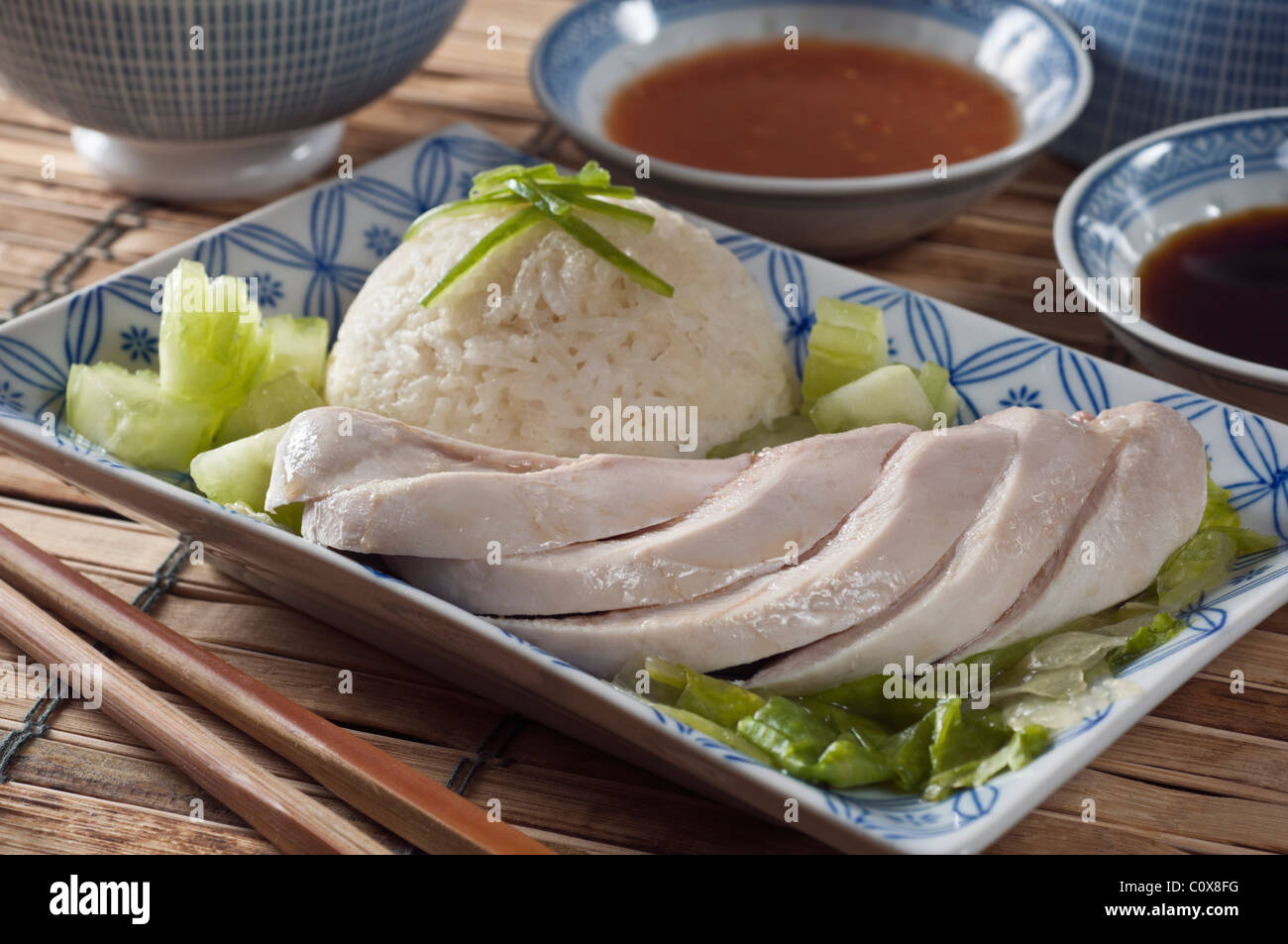 Chicken rice Singapore Malaysia Food Stock Photo - Alamy